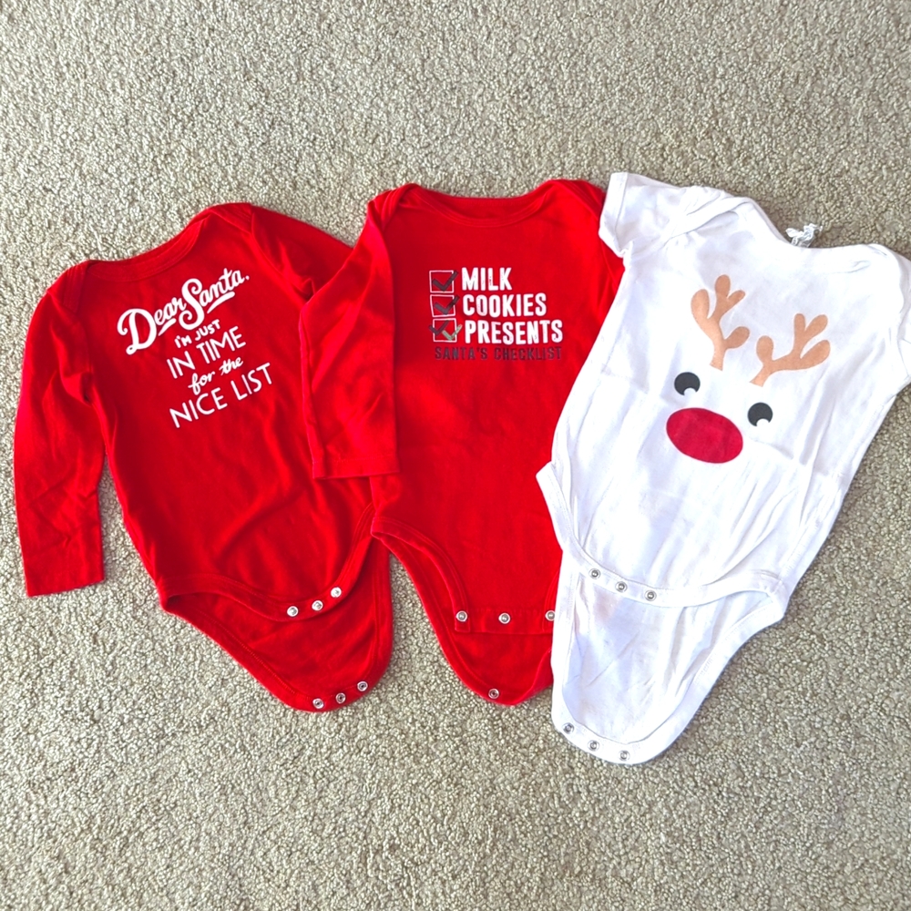 $3 for $15!! 12/18mo Christmas Onesies